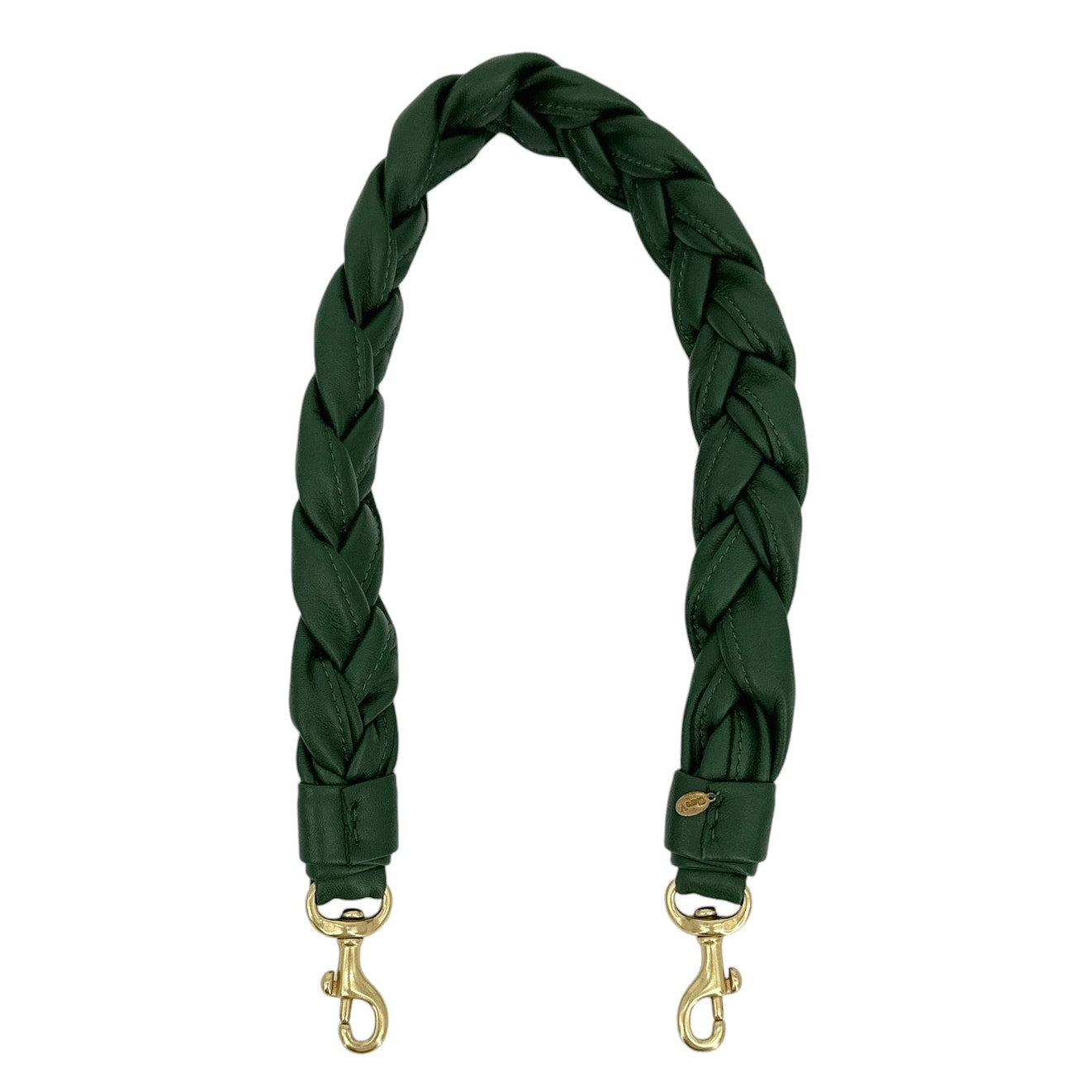 CLARE V. Braided Nappa Shoulder Strap in Evergreen Nappa