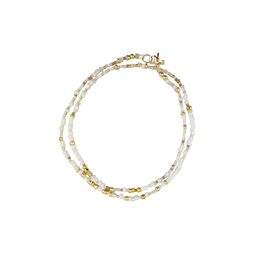 THE SILVER WREN Unity Beaded Necklace in White