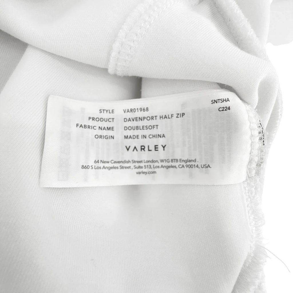 VARLEY Davenport Half Zip in White S - flyKAMP