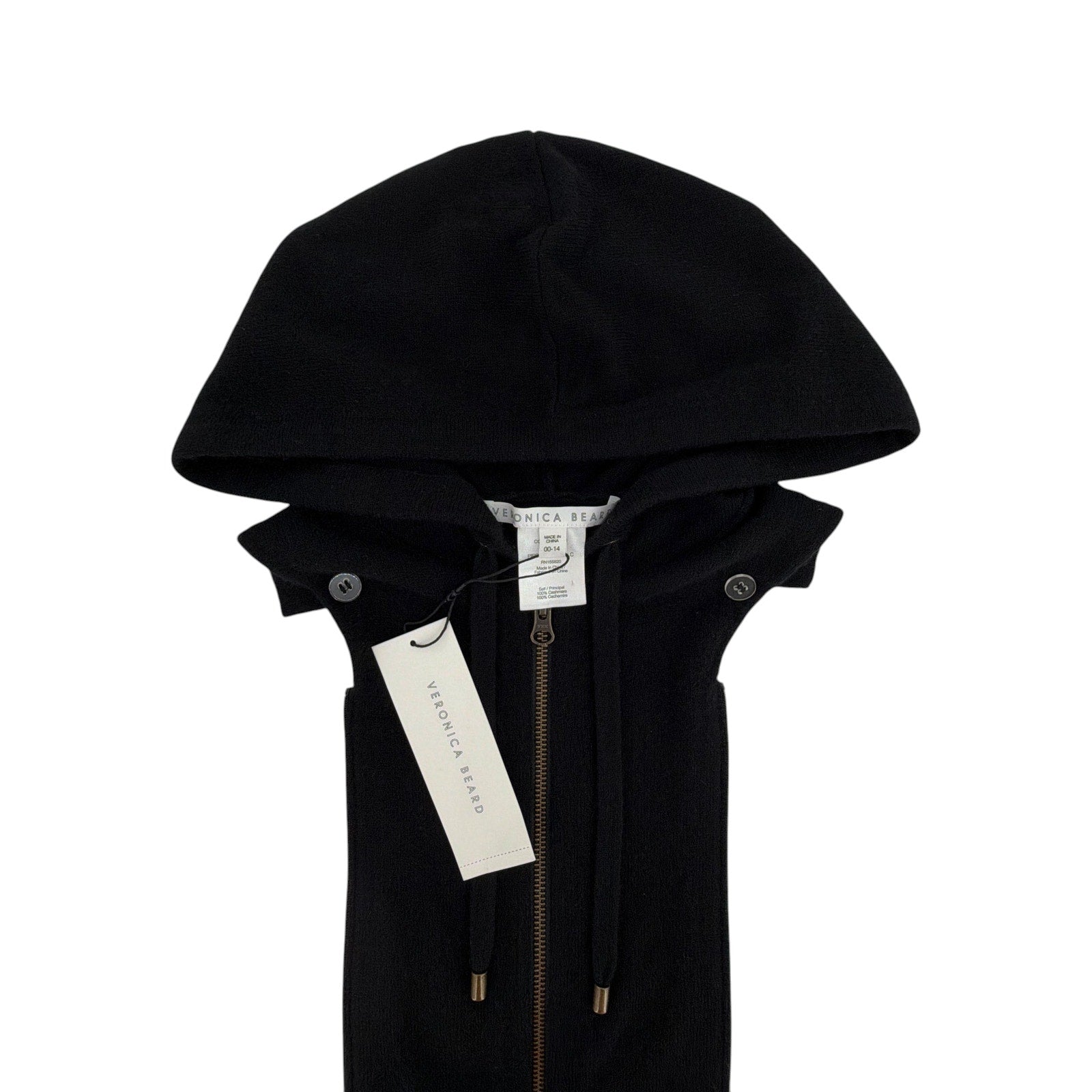 VERONICA BEARD Cashmere Hoodie Dickey in Black Veronica Beard