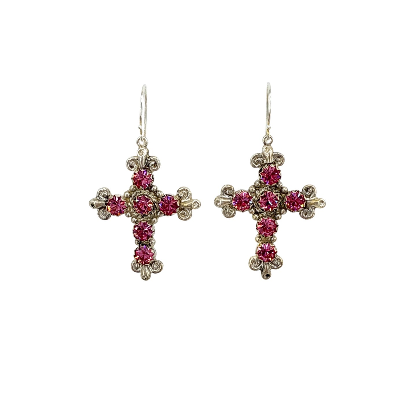VIRGINS SAINTS & ANGELS VSA Addie Earrings Silver & Fuchsia Pink