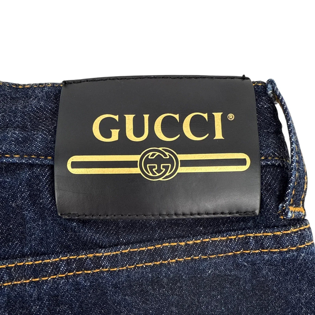 GUCCI Denim Pants with GG Supreme Canvas Cuff 24 - flyKAMP