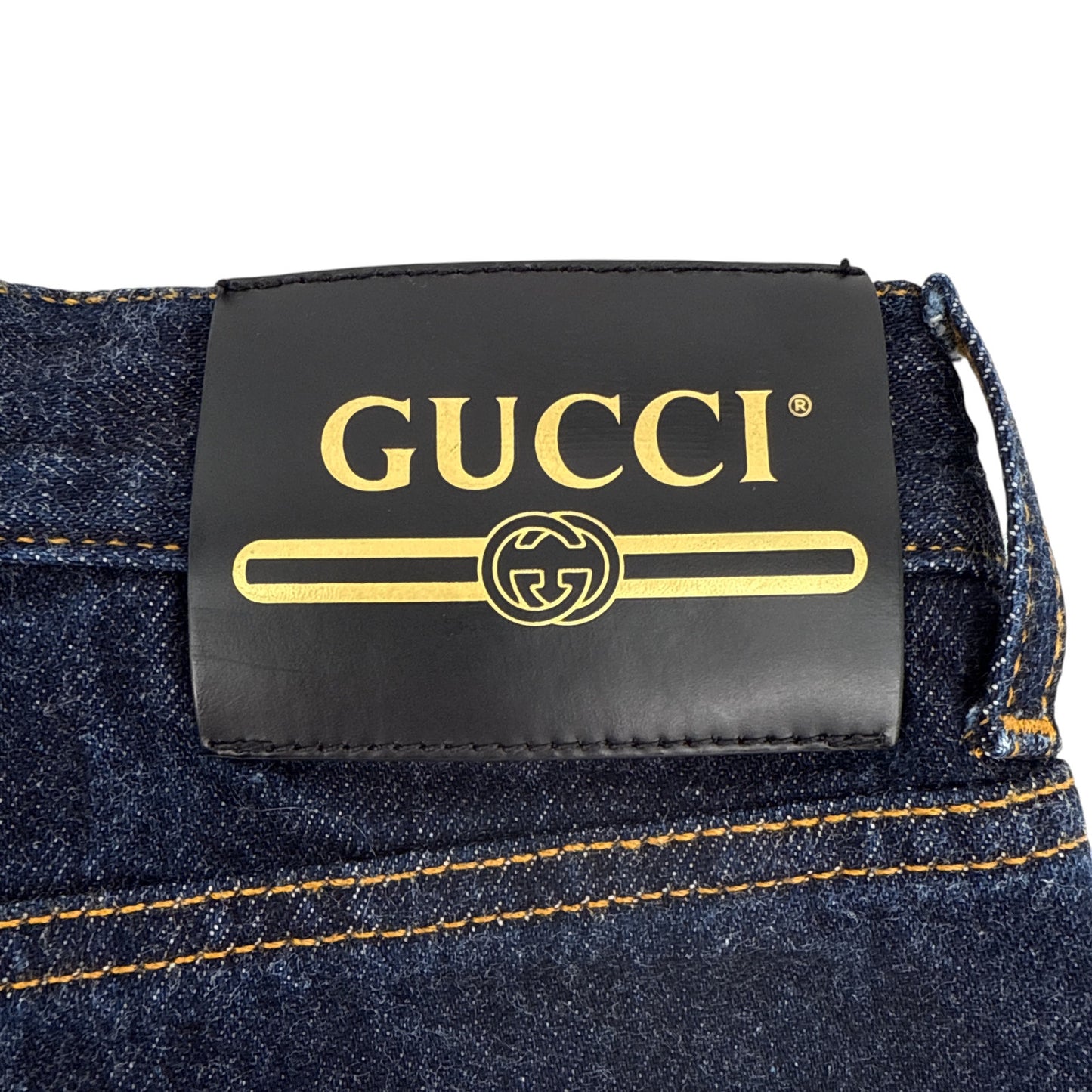 GUCCI Denim Pants with GG Supreme Canvas Cuff 24