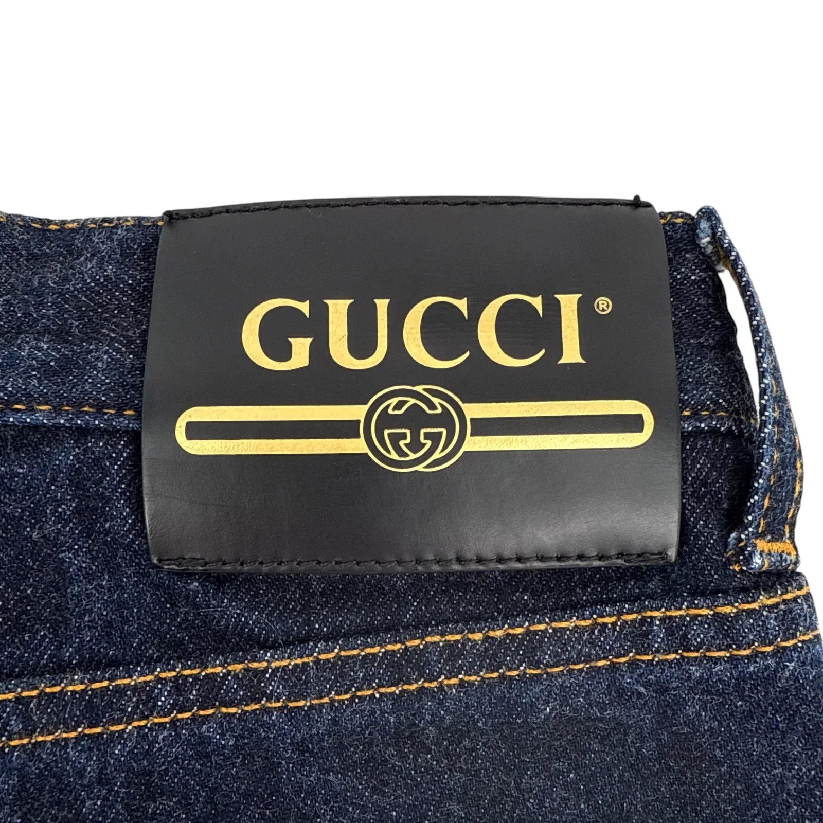 GUCCI Denim Pants with GG Supreme Canvas Cuff 24 - flyKAMP