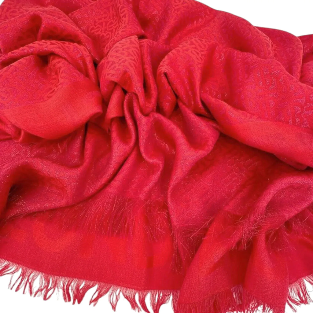 BURBERRY TB Metallic Monogram Square Silk Blend Scarf - flyKAMP