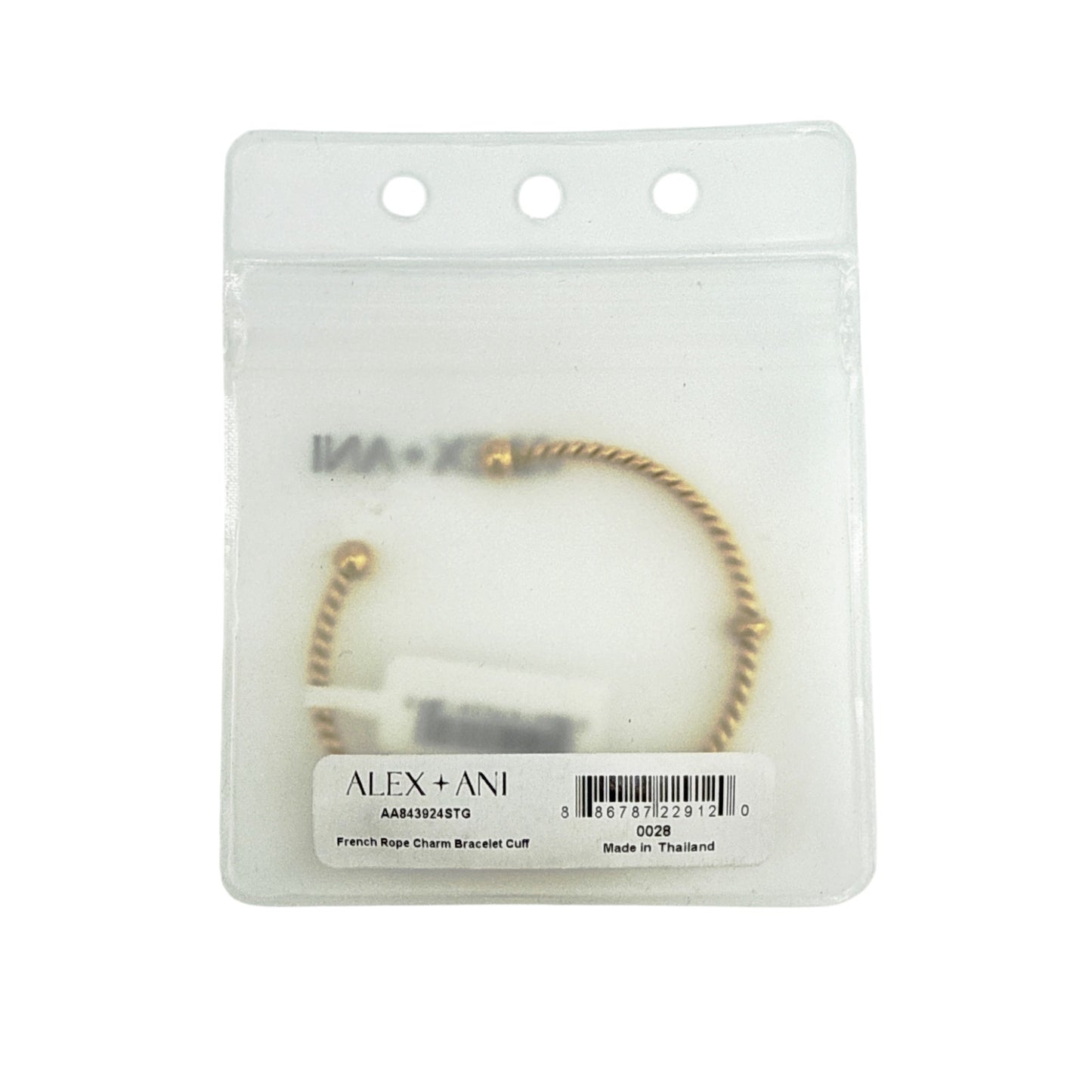 ALEX+ANI French Rope Charm Bracelet Cuff in Gold