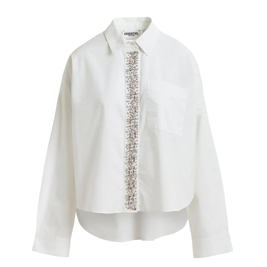 ESSENTIEL ANTWERP Hilver Embellished Placket Blouse S