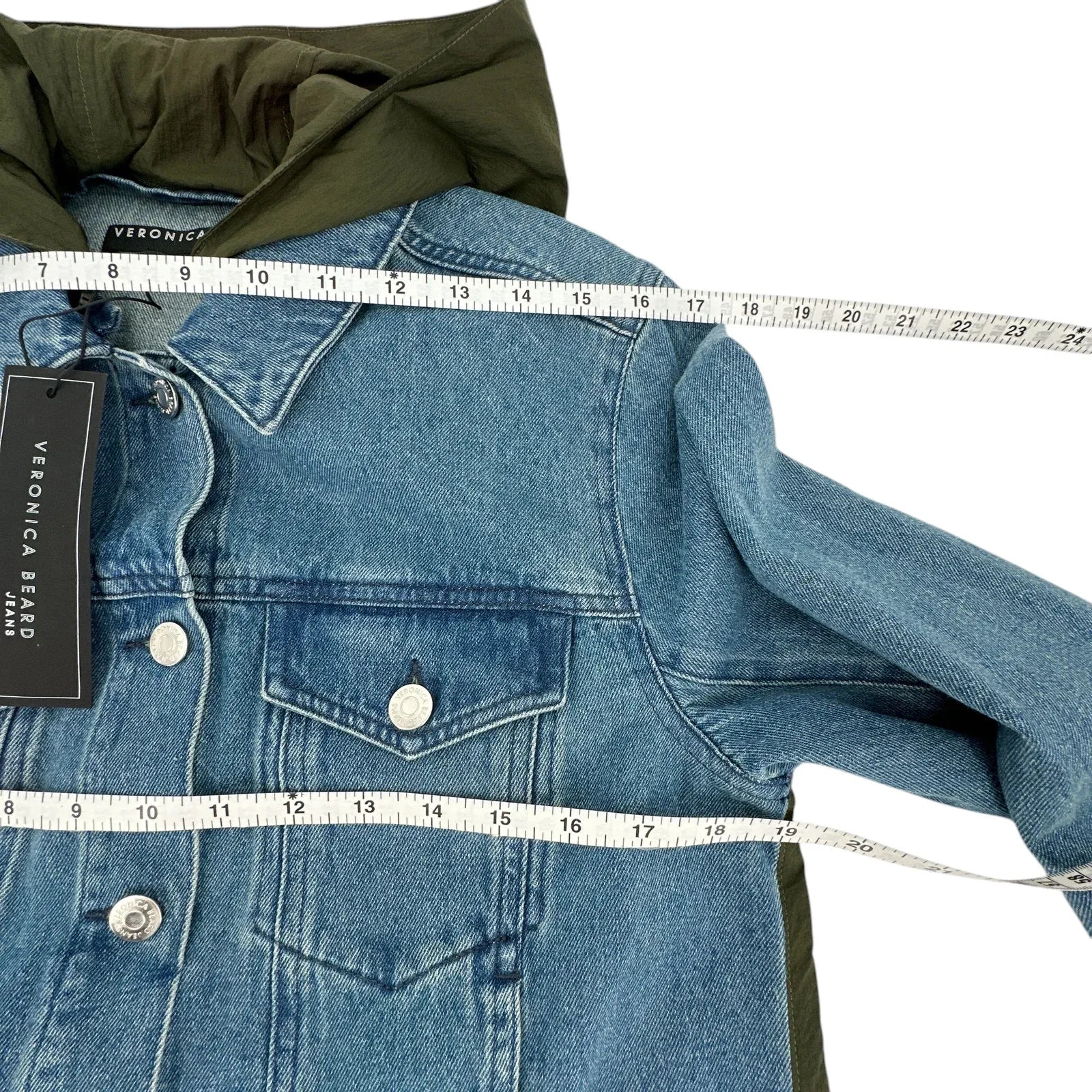 VERONICA BEARD Shani Waterfall Denim Twill Combo Jacket M - flyKAMP