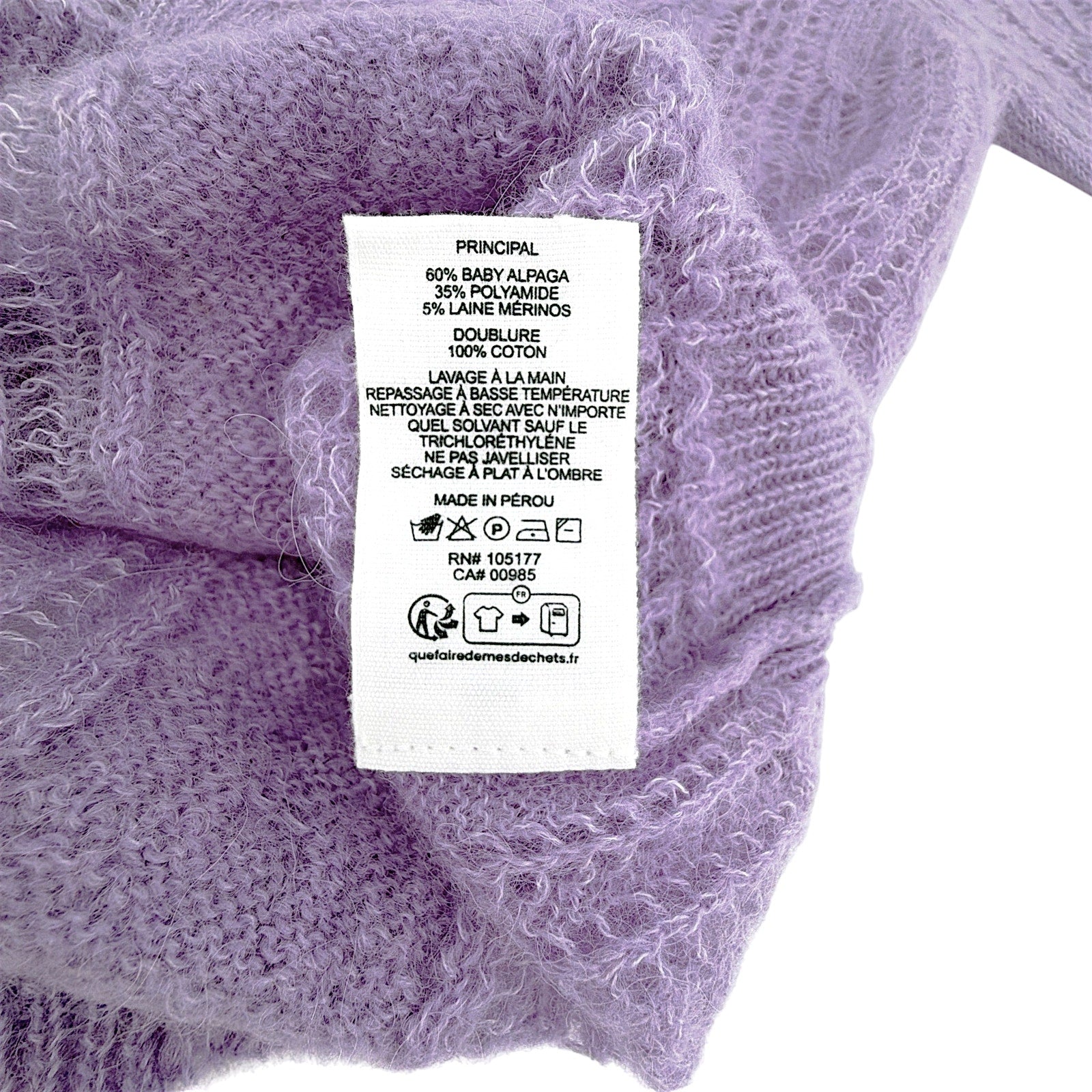 ULLA JOHNSON Mavis Alpaca Top in Lavender S Ulla Johnson