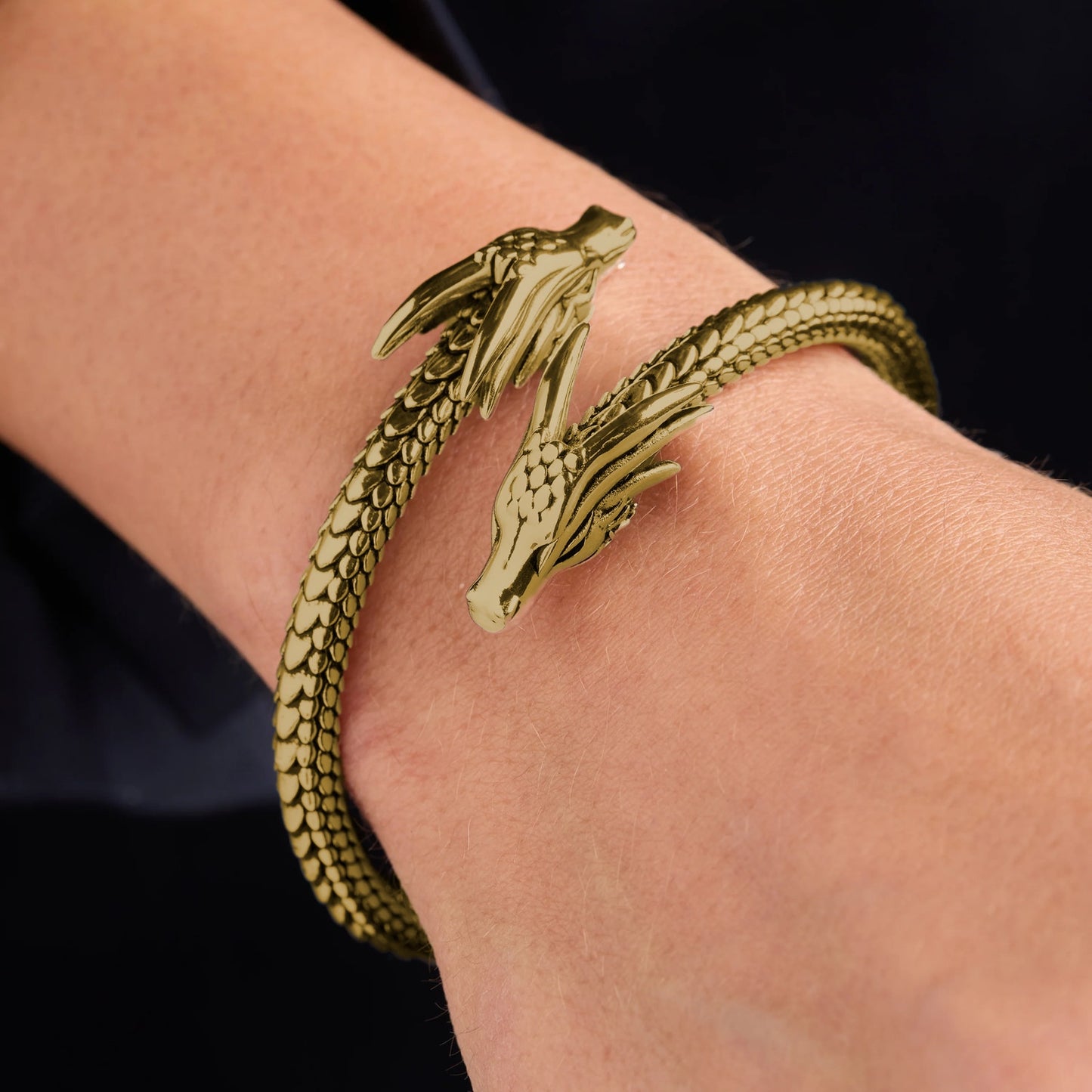 ALEX+ANI House of the Dragon™ Cuff Bracelet in Antiqued Gold