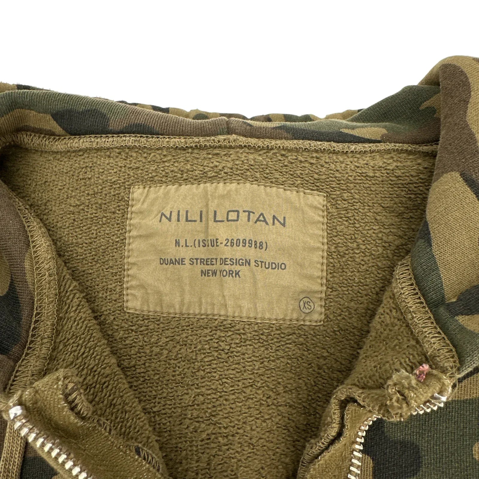 NILI LOTAN New York Callie Zip Up Hoodie In Camouflage Print XS - flyKAMP