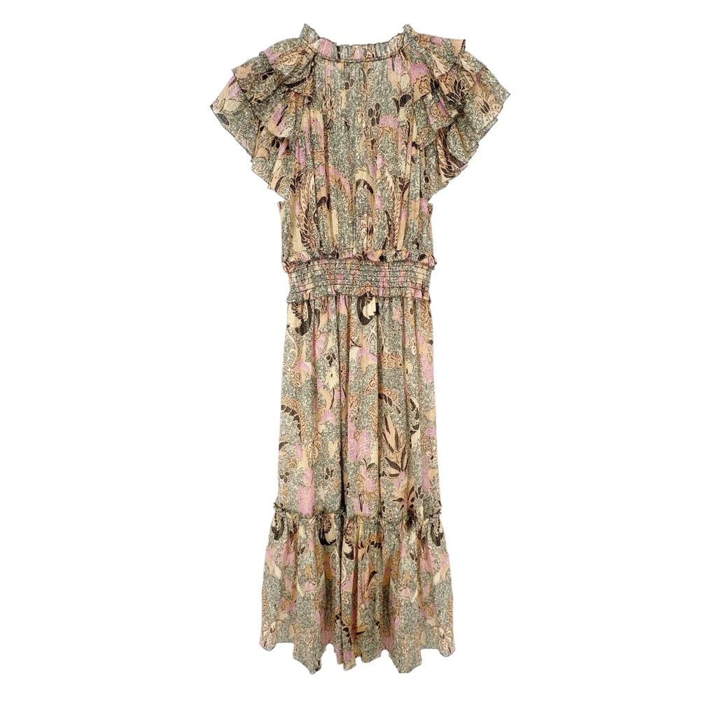 ULLA JOHNSON Cicely Silk Blend Dress in Ivory 0 - flyKAMP