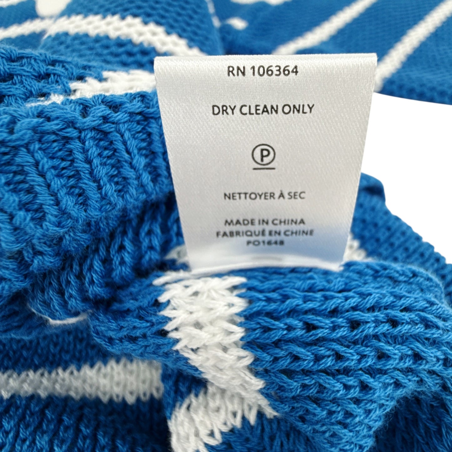 KULE The Fjord Knit Polo in Royal Blue & White S