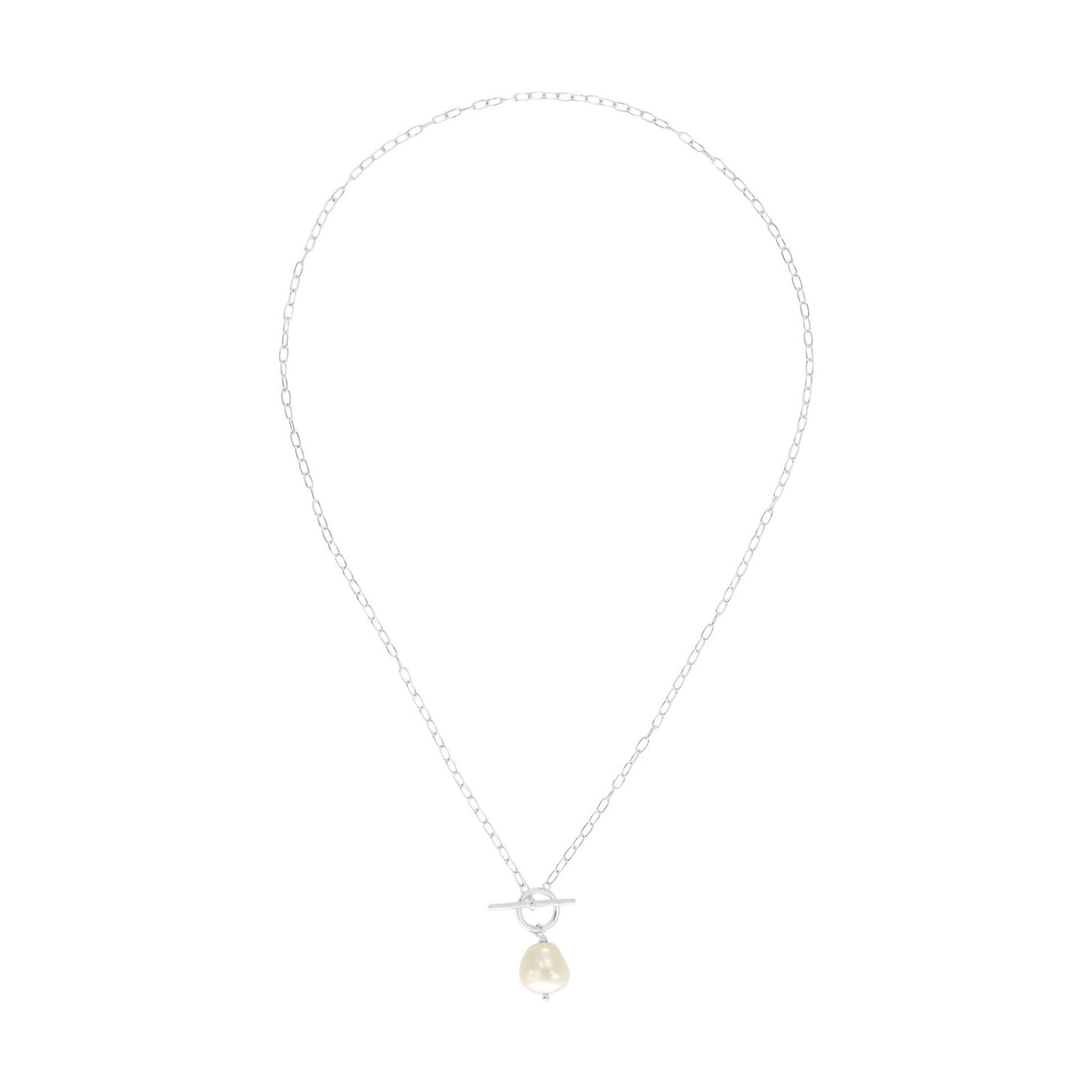 SILPADA Center Attention Silver Freshwater Pearl Necklace
