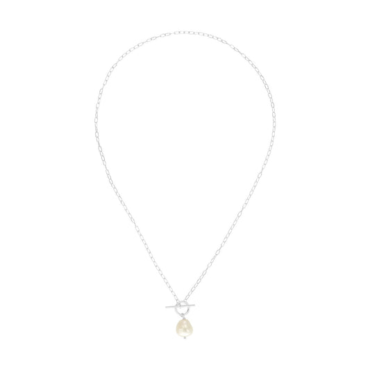 SILPADA Center Attention Silver Freshwater Pearl Necklace