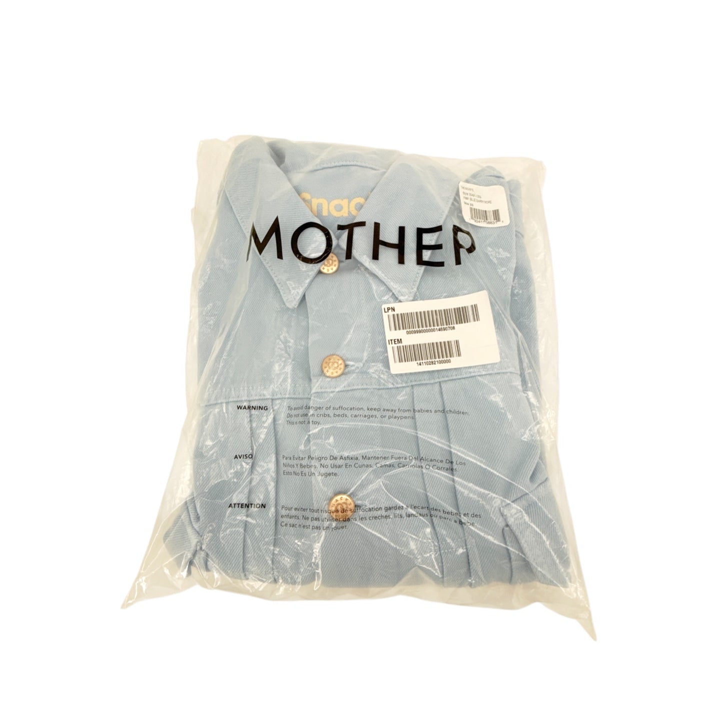 MOTHER Denim SNACKS! The Big Bite Jacket in Blue Barrymore XS
