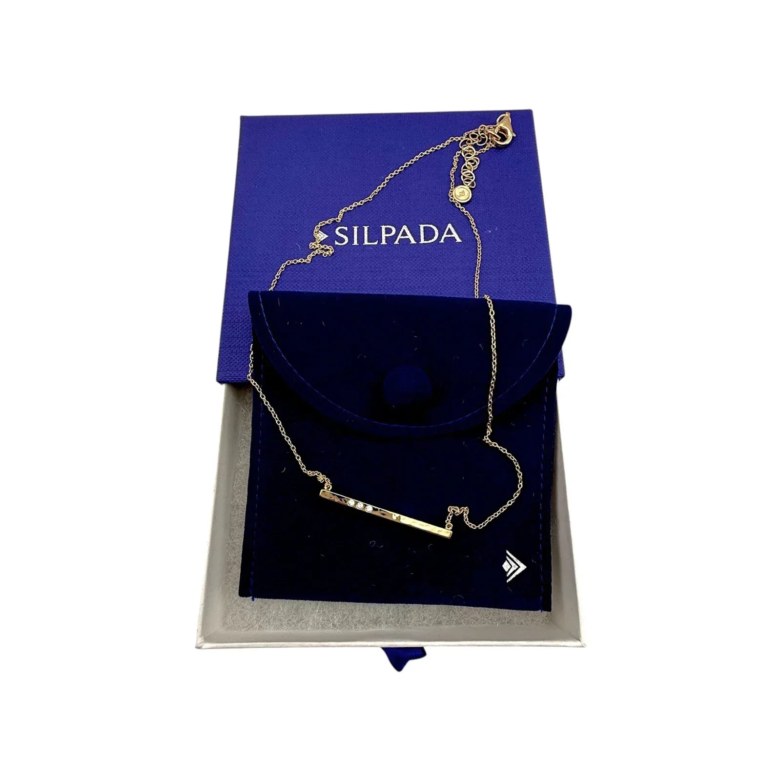 SILPADA Dotted Line Pendant Necklace in Gold-Plated Silver - flyKAMP
