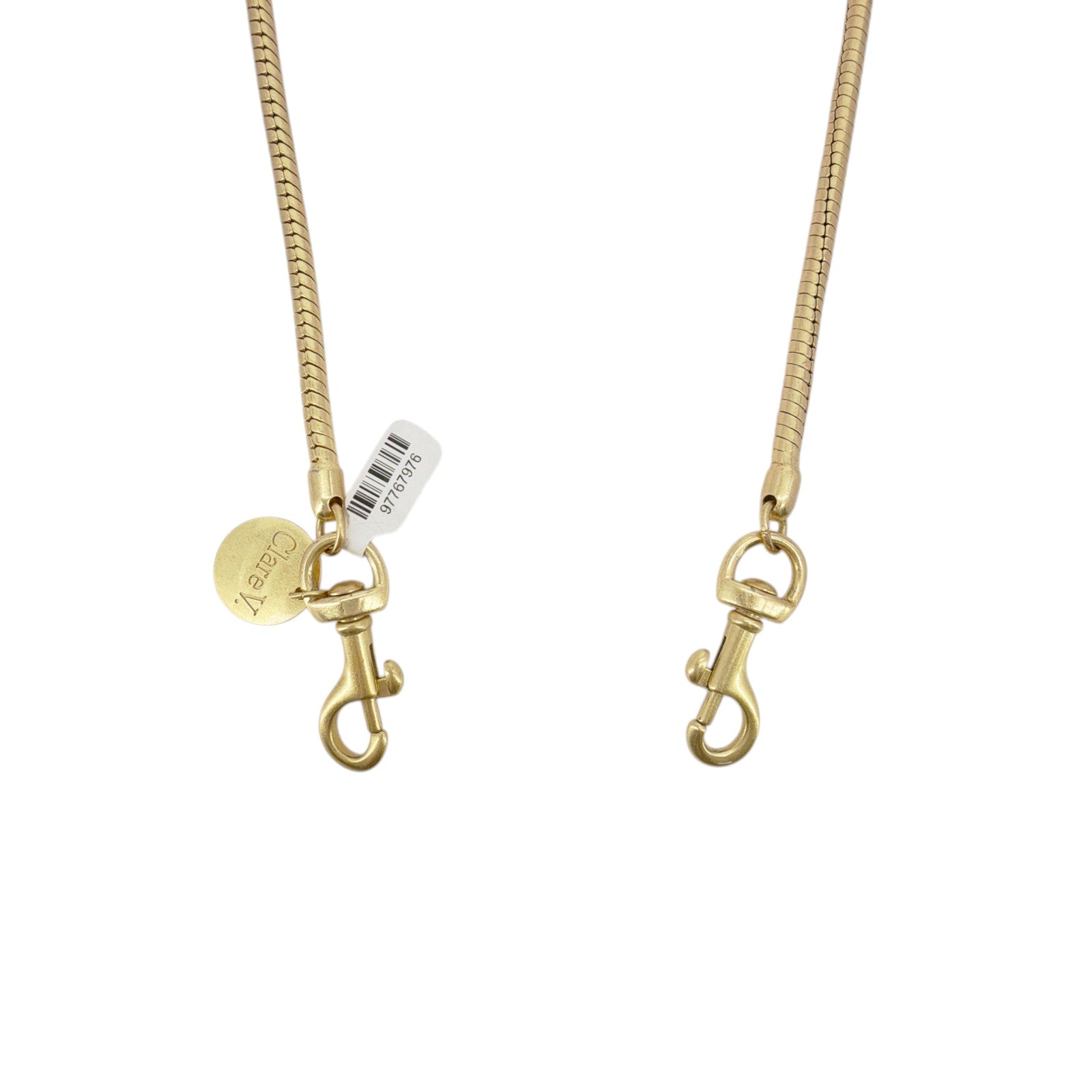 CLARE V. Snake Chain Crossbody Strap in Gold Clare V.