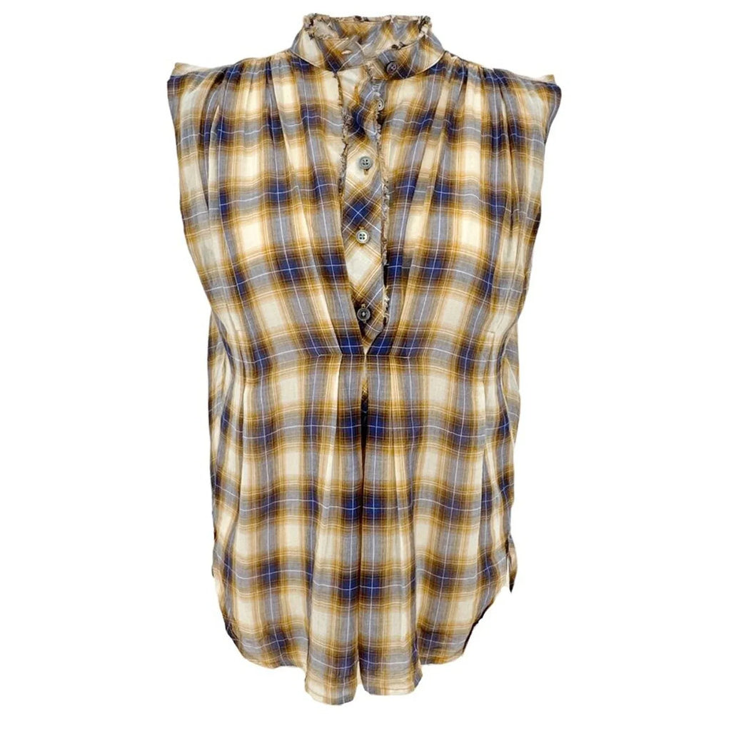 MARC JACOBS Ruffle Detail Plaid Blouse 2 - flyKAMP