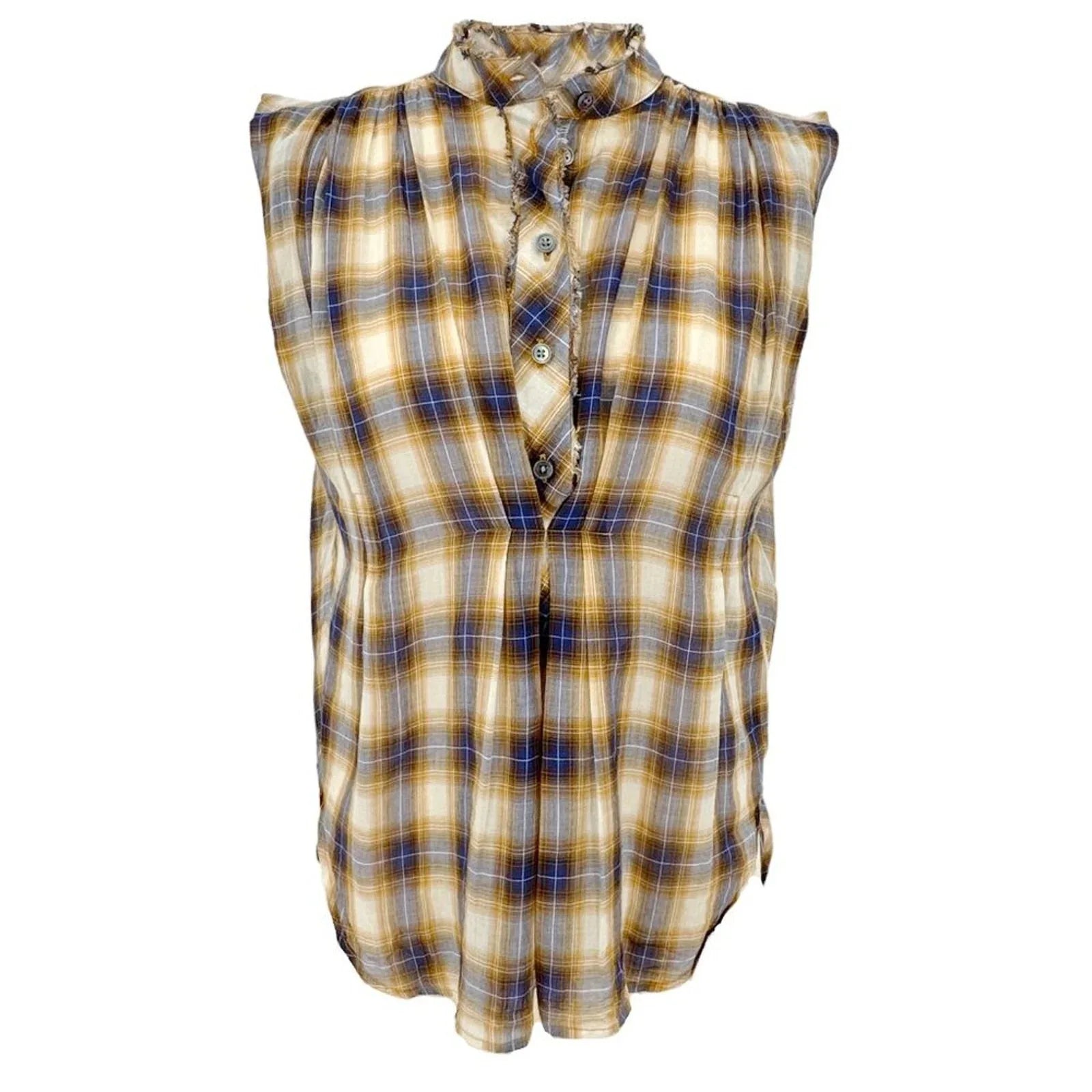 MARC JACOBS Ruffle Detail Plaid Blouse 2 - flyKAMP
