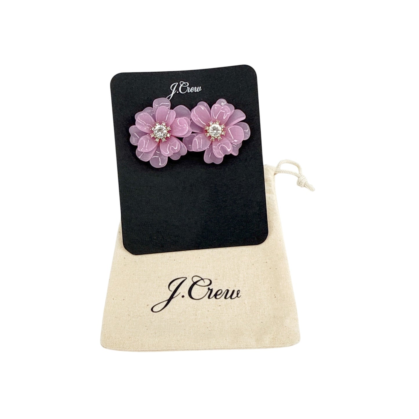 J.CREW Full Bloom Flower Earrings in Cool Pink