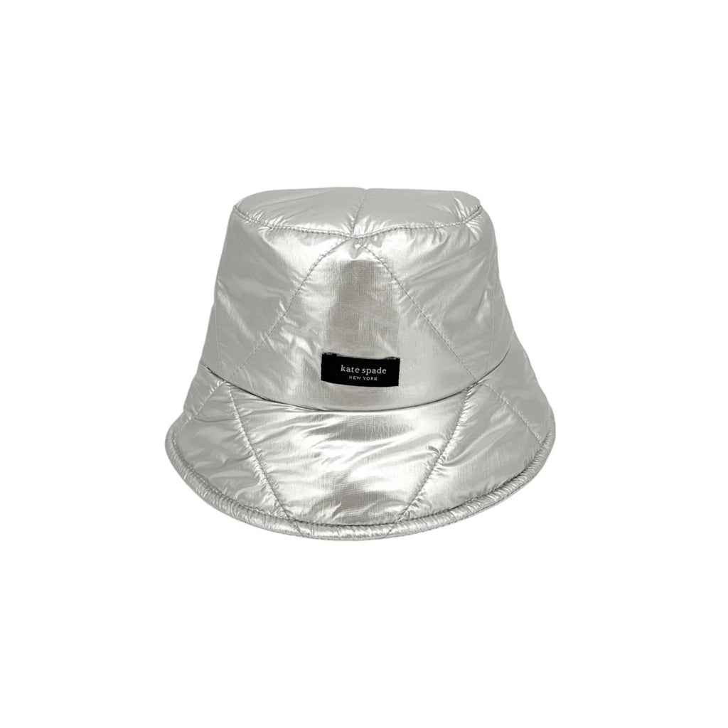 KATE SPADE New York Sam Quilted Metallic Bucket Hat in Silver - flyKAMP