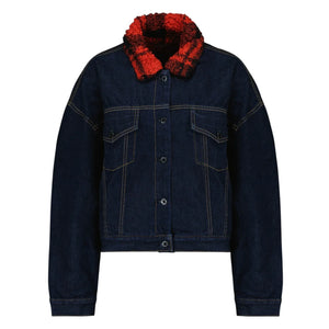 ASKK NY Nova Lined Jacket in Indigo Plaid 1|S
