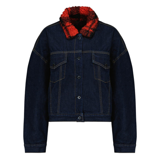 ASKK NY Nova Lined Jacket in Indigo Plaid 1|S