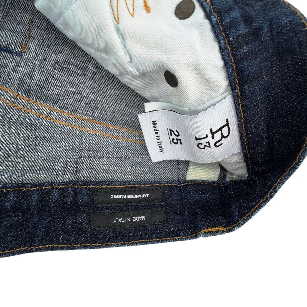 R13 Courtney Slim with Cuff in Indigo Rinse 25 R13