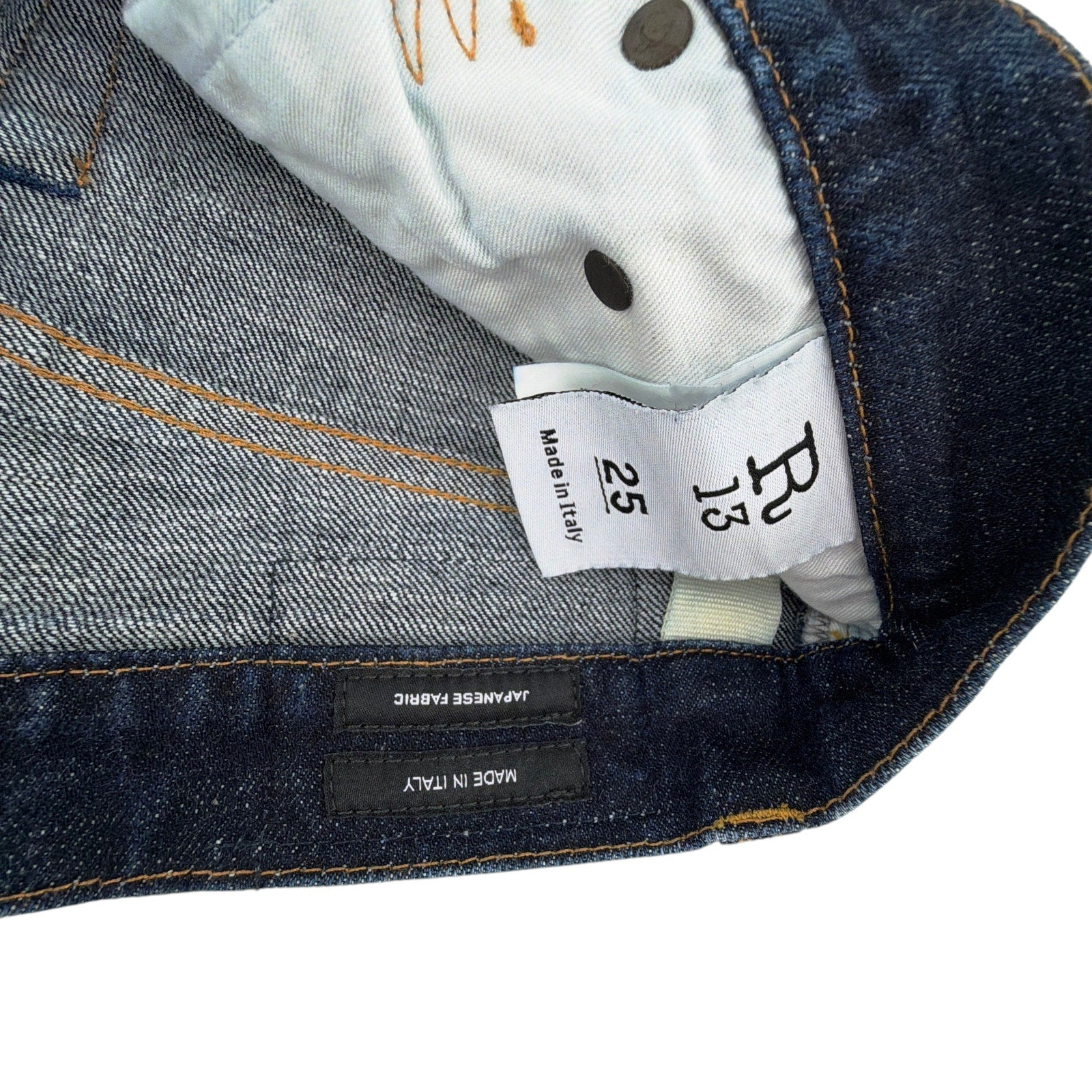 R13 Courtney Slim with Cuff in Indigo Rinse 25 R13
