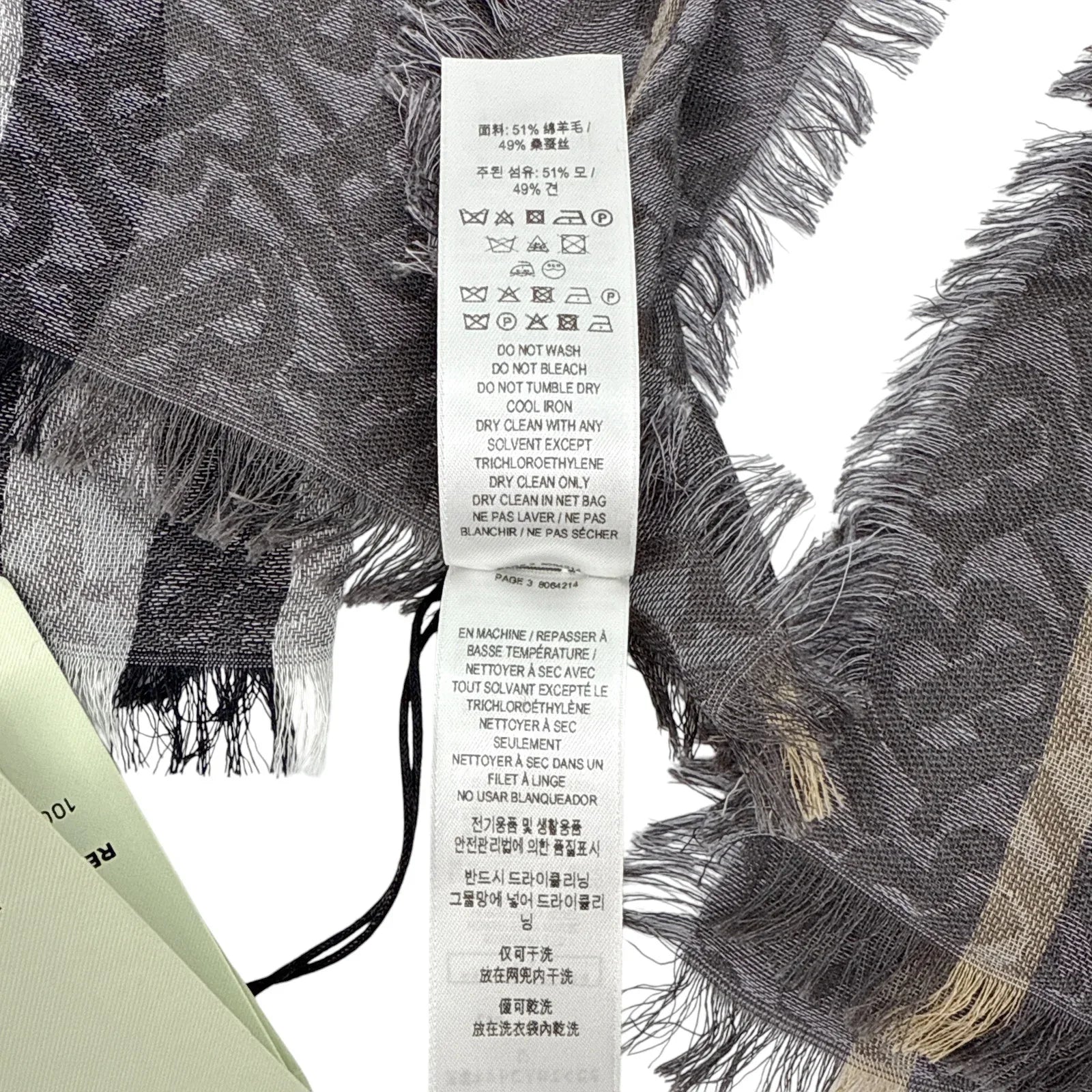 BURBERRY TB Giant Check Gauze Wool & Silk Scarf in Charcoal - flyKAMP