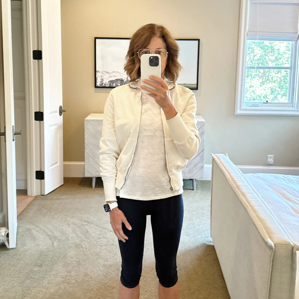 PRIMP Sequin Zip Sweatshirt in Cream & Gold S - flyKAMP