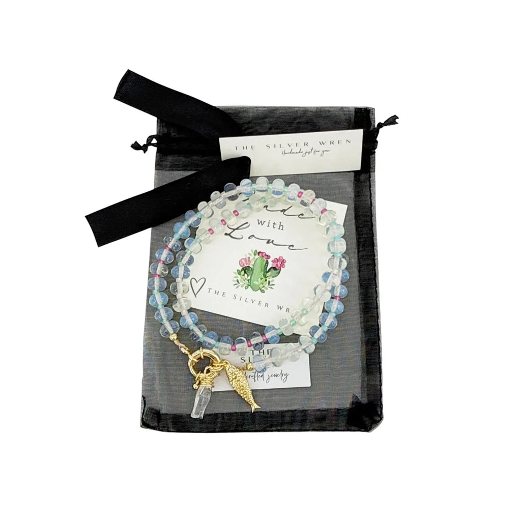 THE SILVER WREN Mirage Stone Candy Fish Necklace in Opalite 18" - flyKAMP