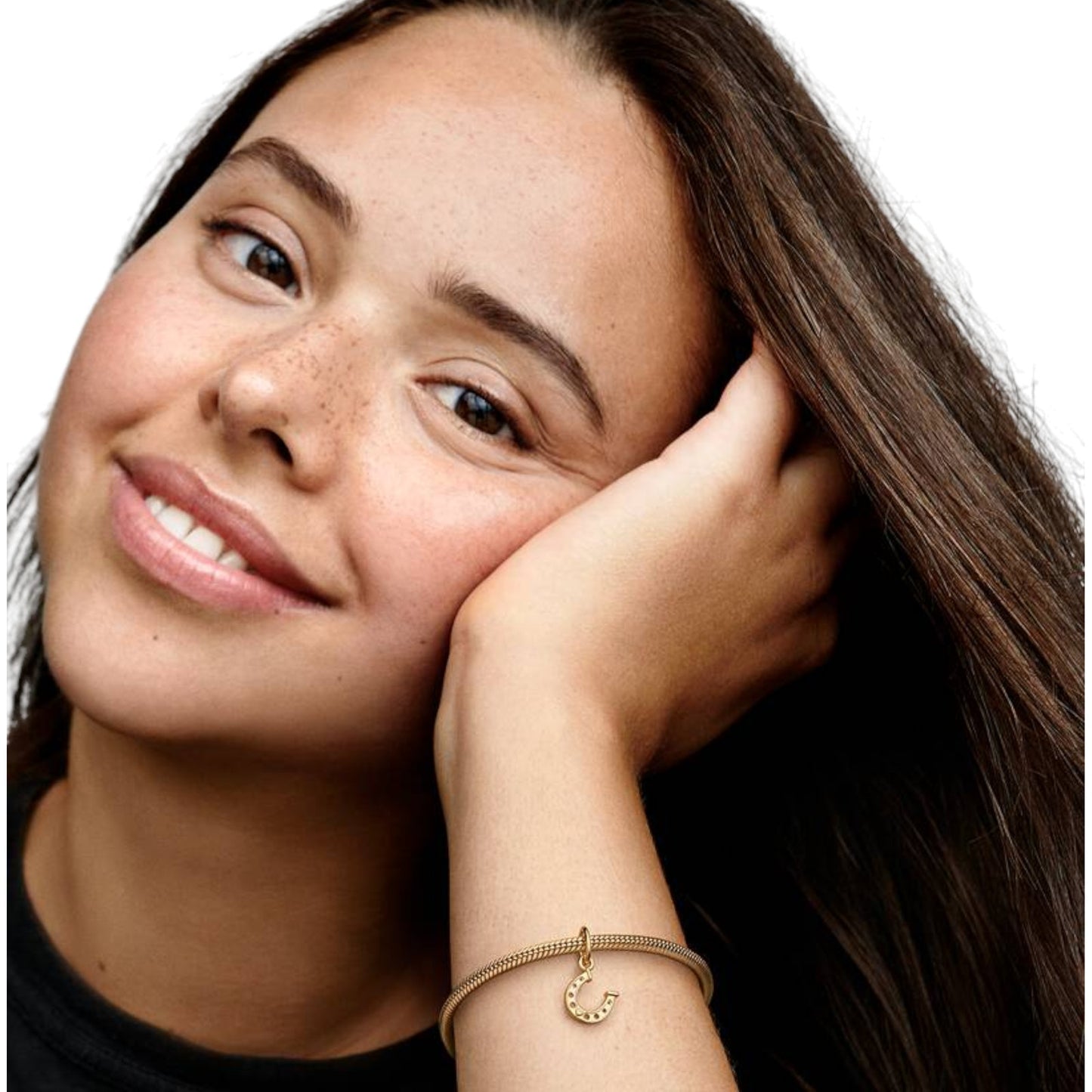 PANDORA Lucky Horseshoe Dangle Charm in Gold