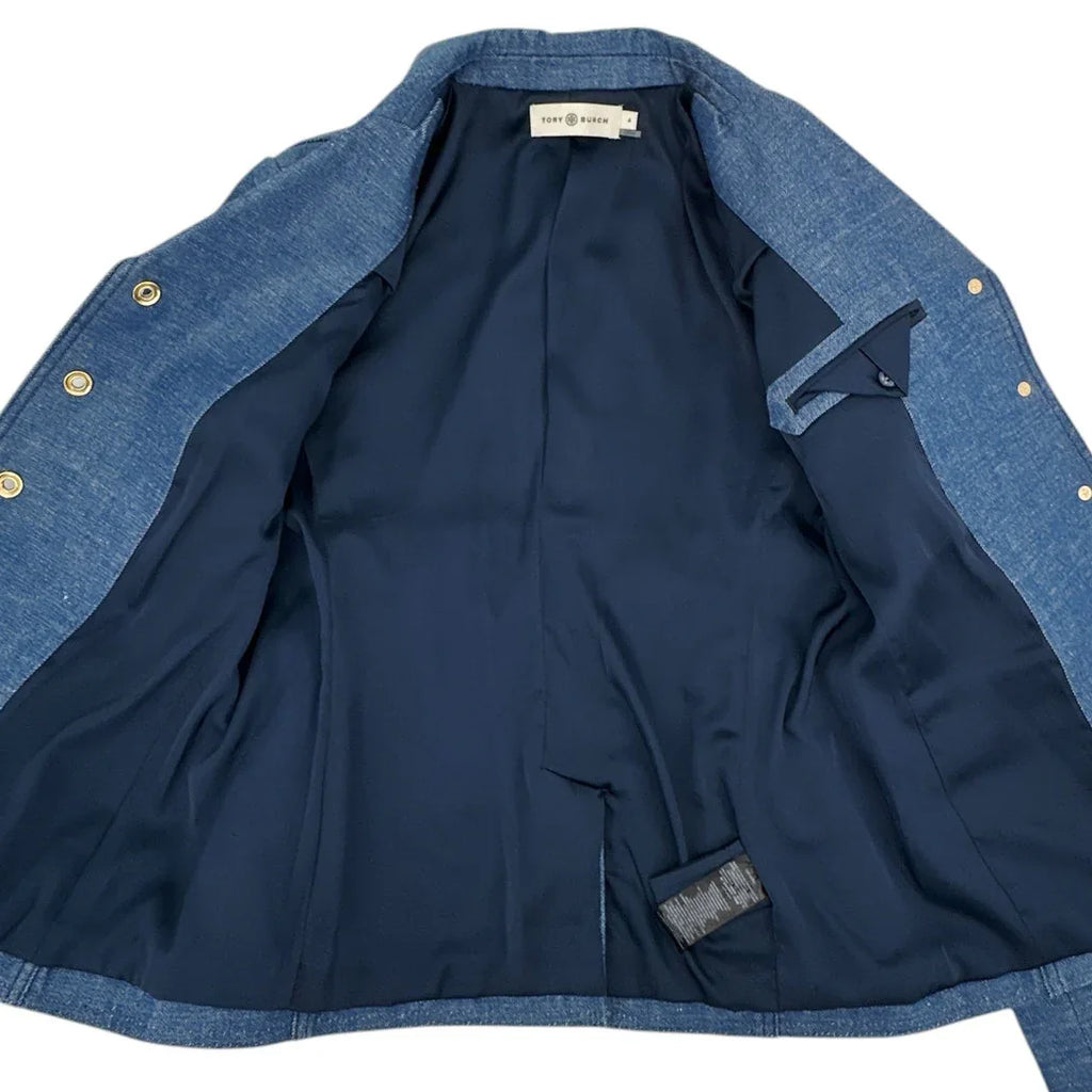 TORY BURCH Raw Denim Blazer in Unwashed Rinse 4|S - flyKAMP
