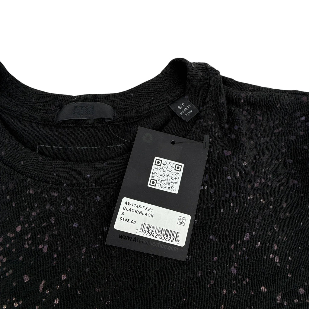 ATM Anthony Thomas Melillo Slub Jersey Schoolboy Tee with Metallic Foil Black S - flyKAMP