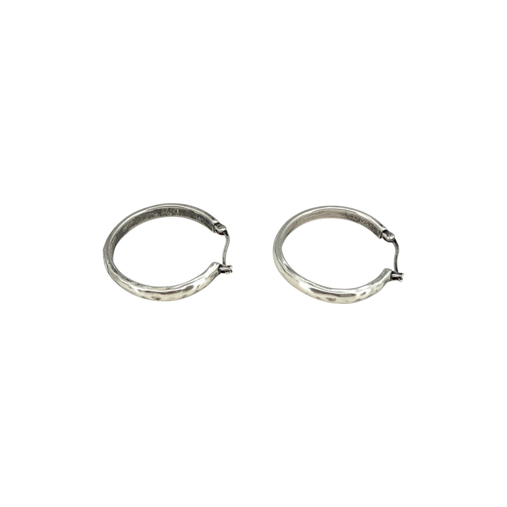 SILPADA Beginner's Luck Silver Compressed Turquoise Hoop Earrings