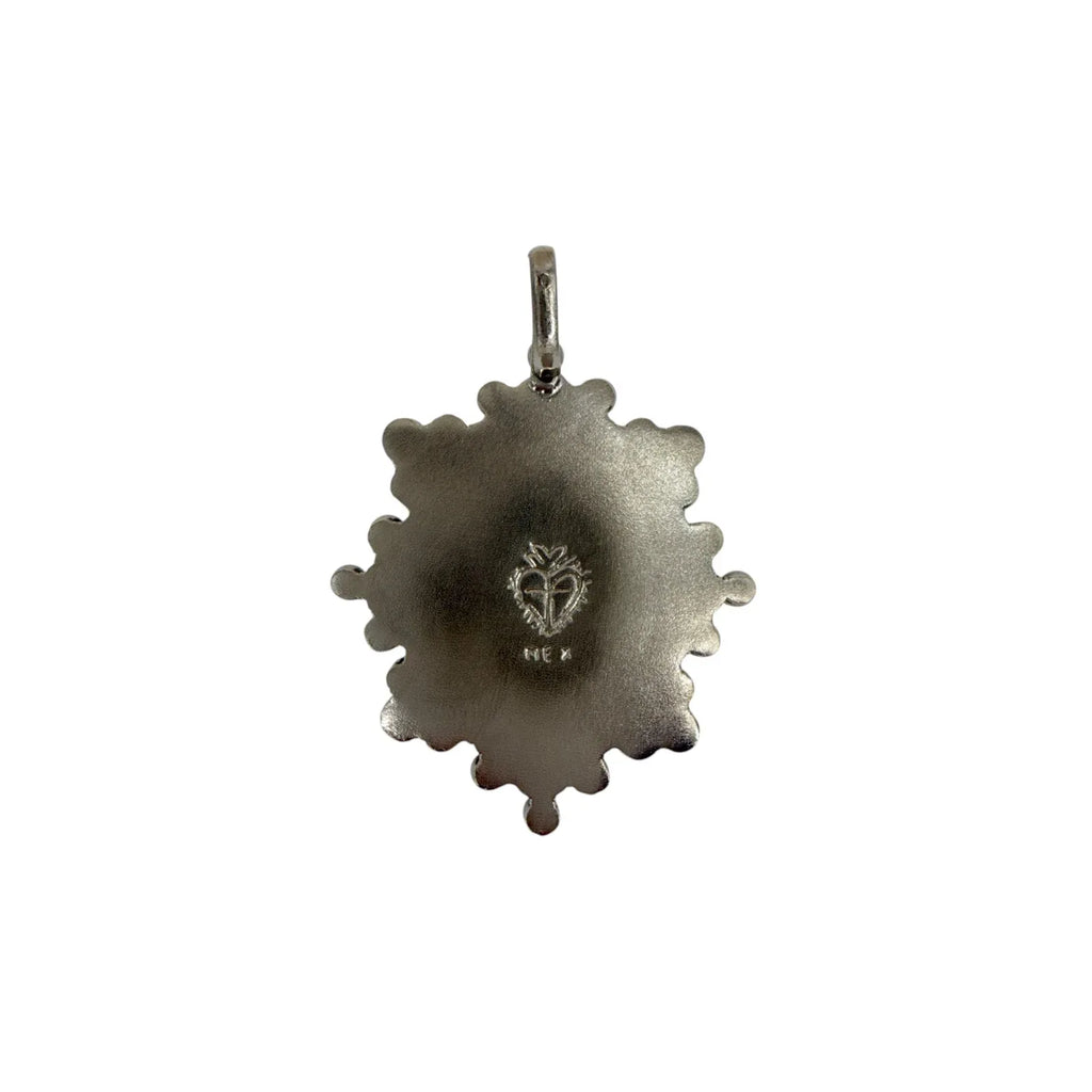 VIRGINS SAINTS & ANGELS VSA Oval Cloister Sacred Heart Medallion Gunmetal - flyKAMP