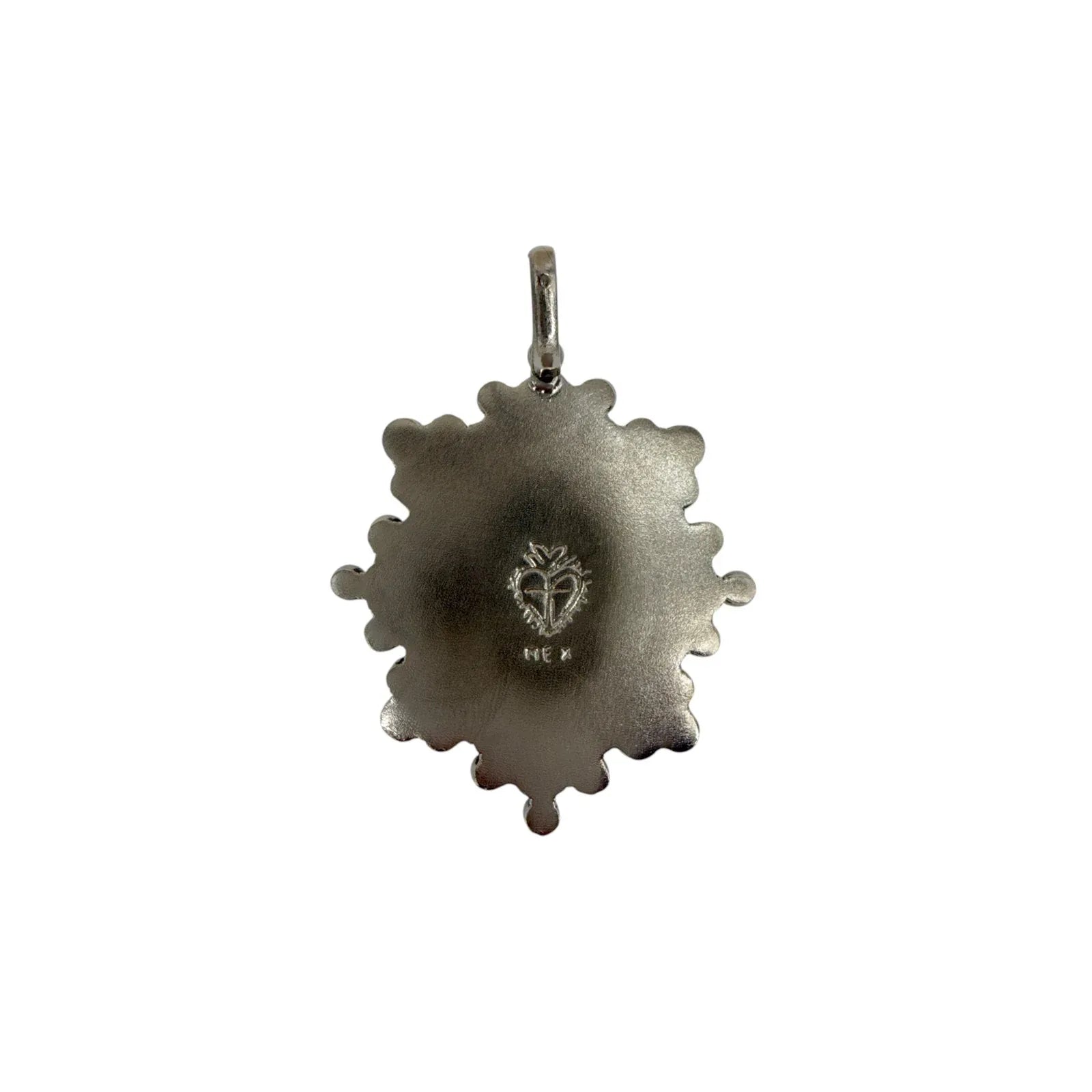 VIRGINS SAINTS & ANGELS VSA Oval Cloister Sacred Heart Medallion Gunmetal - flyKAMP