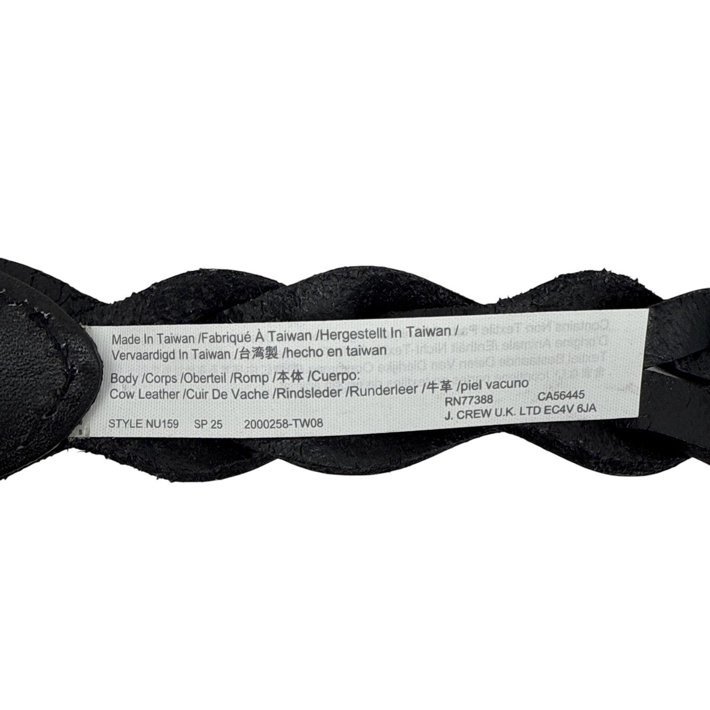 MADEWELL Braided Belt in True Black XXS-S