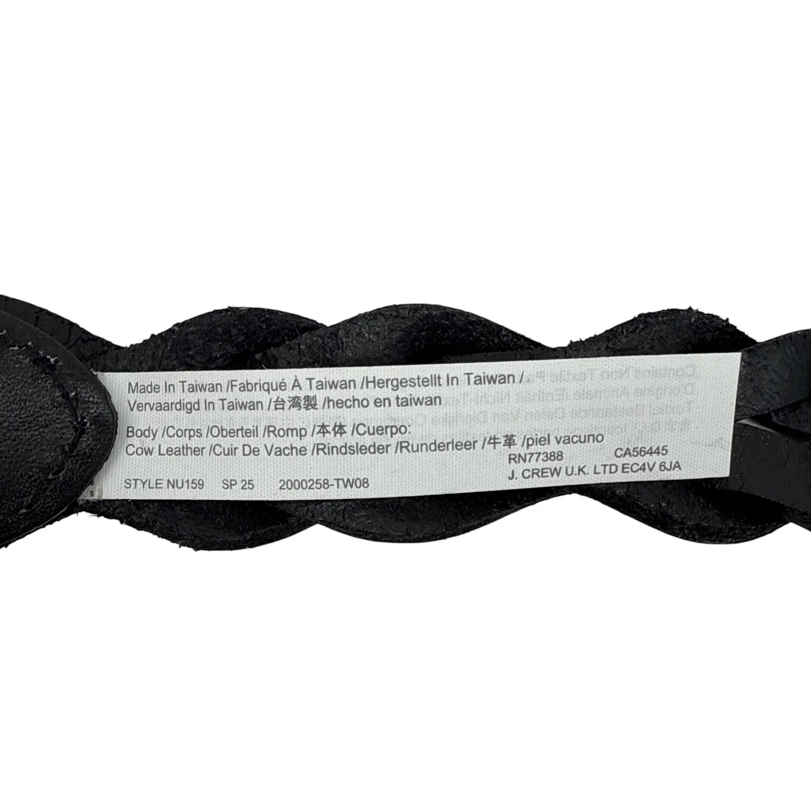 MADEWELL Braided Belt in True Black XXS-S - flyKAMP
