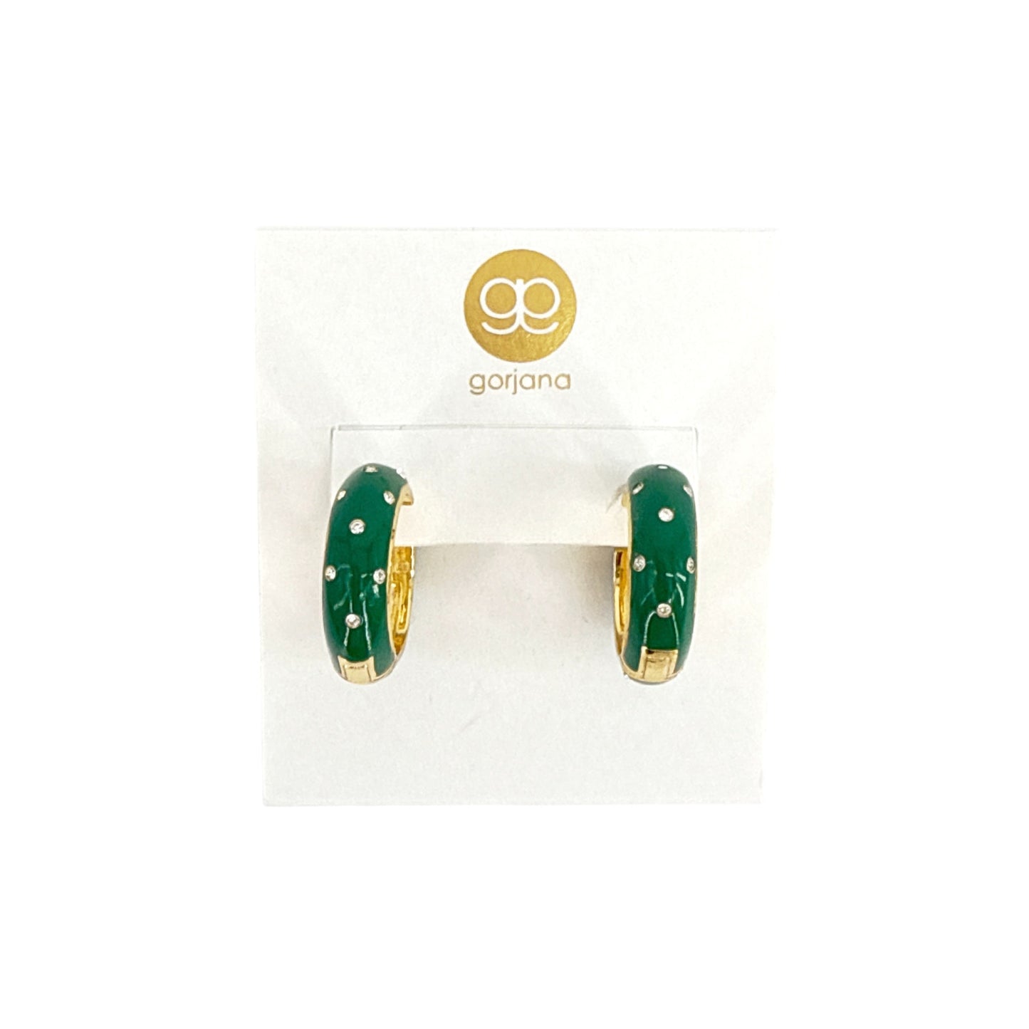 GORJANA Noel Shimmer Hoops in Gold & Green