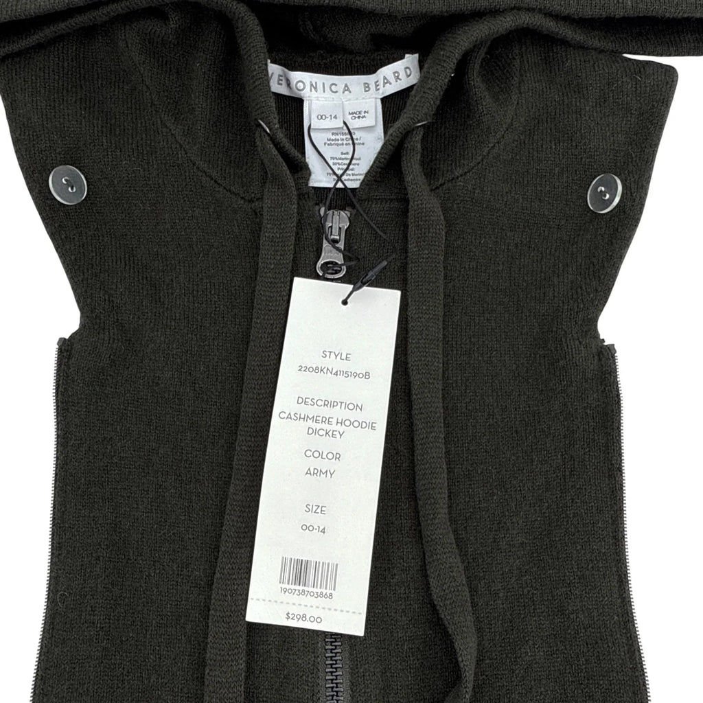 VERONICA BEARD Cashmere Hoodie Dickey || Army - flyKAMP