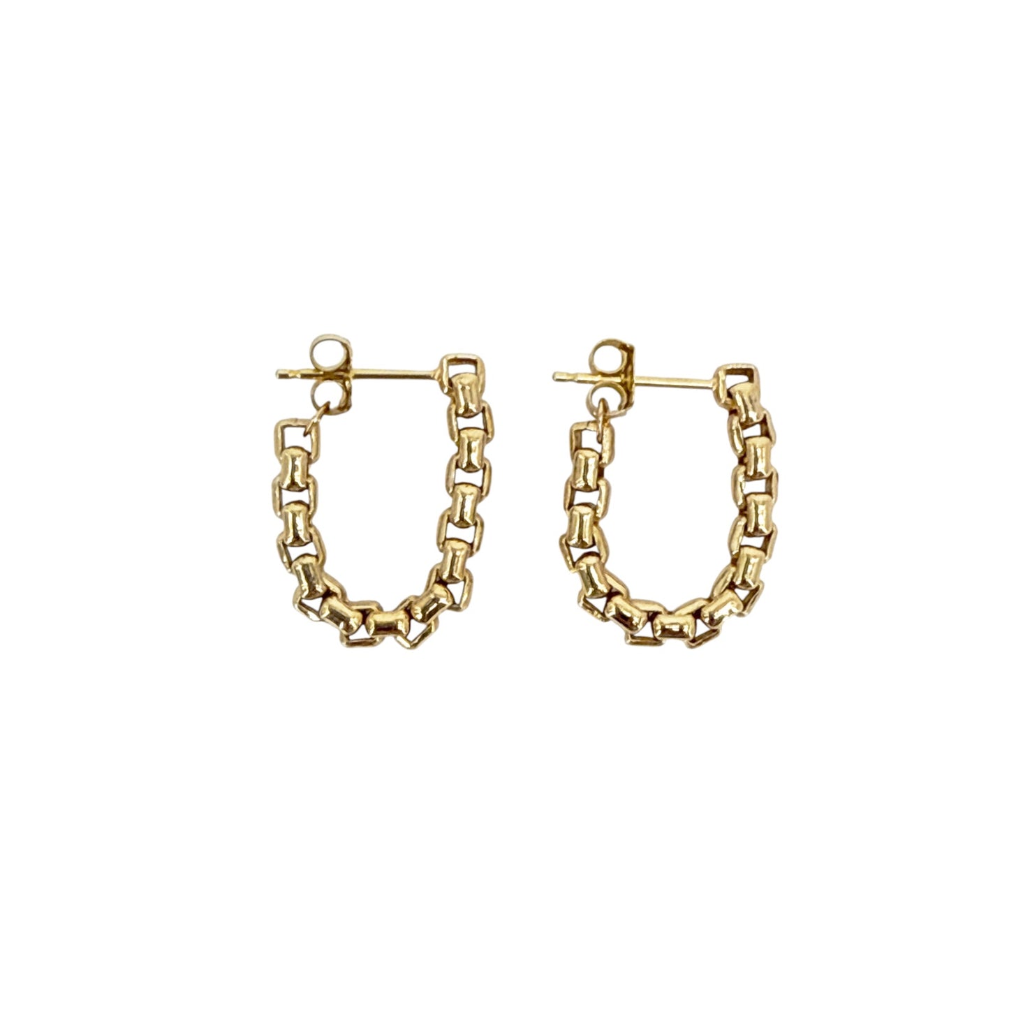 ZOE CHICCO 14k Gold Large Box Chain Huggie Earrings