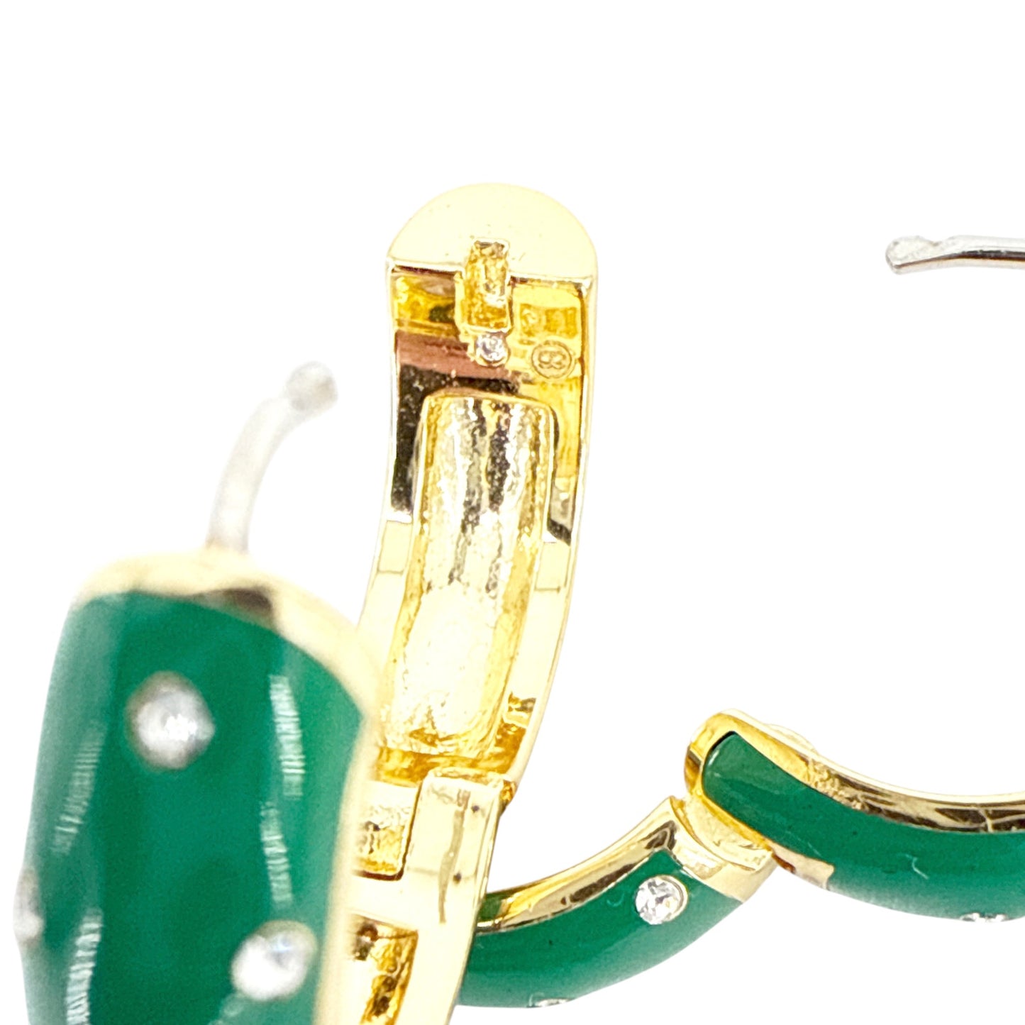 GORJANA Noel Shimmer Hoops in Gold & Green