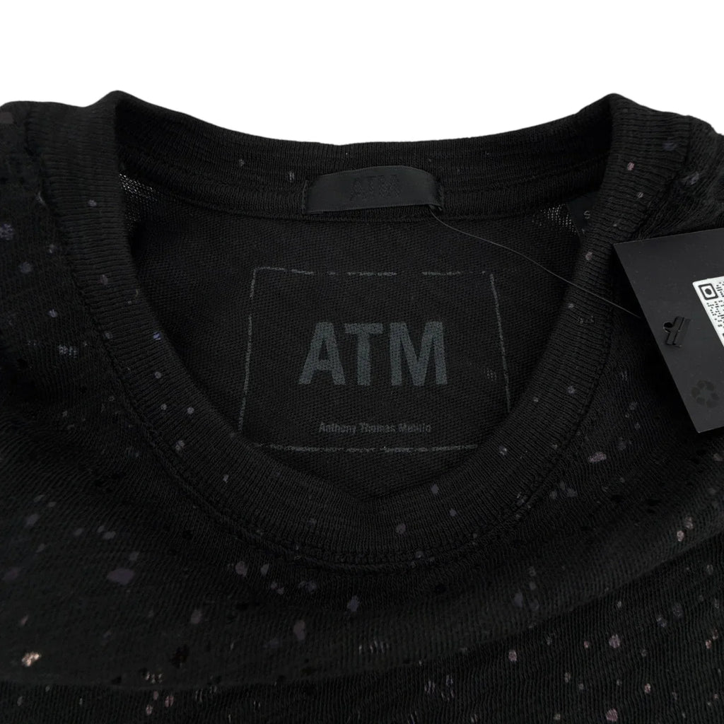 ATM Anthony Thomas Melillo Slub Jersey Schoolboy Tee with Metallic Foil Black S - flyKAMP