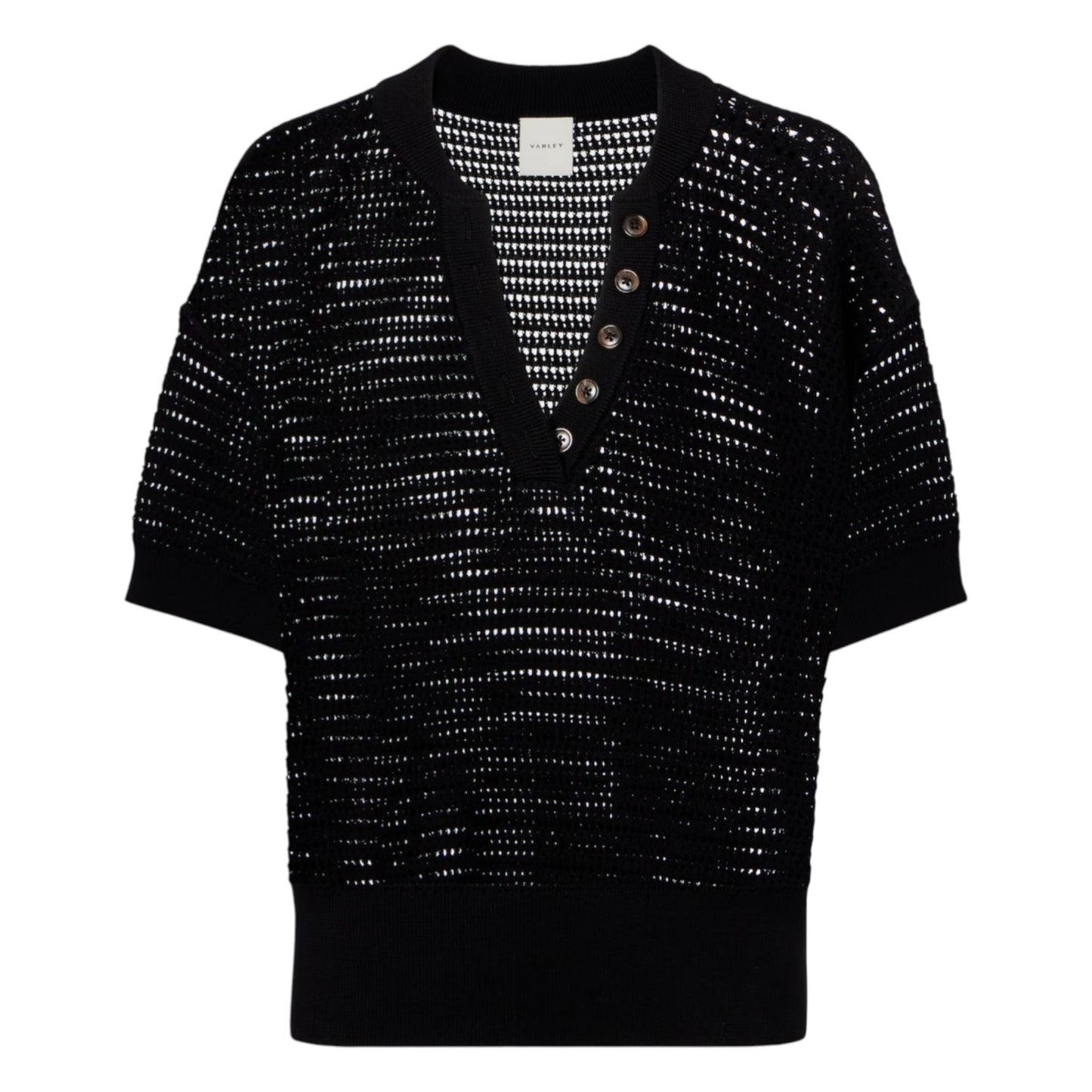 VARLEY Callie Knit Top in Black XS