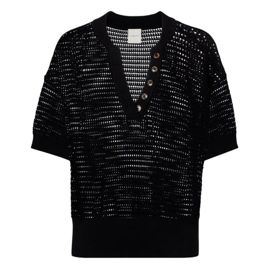 VARLEY Callie Knit Top in Black XS