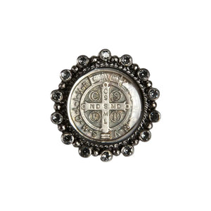 VIRGINS SAINTS & ANGELS VSA Vintage San Benito Ring Sterling Silver Gunmetal 6