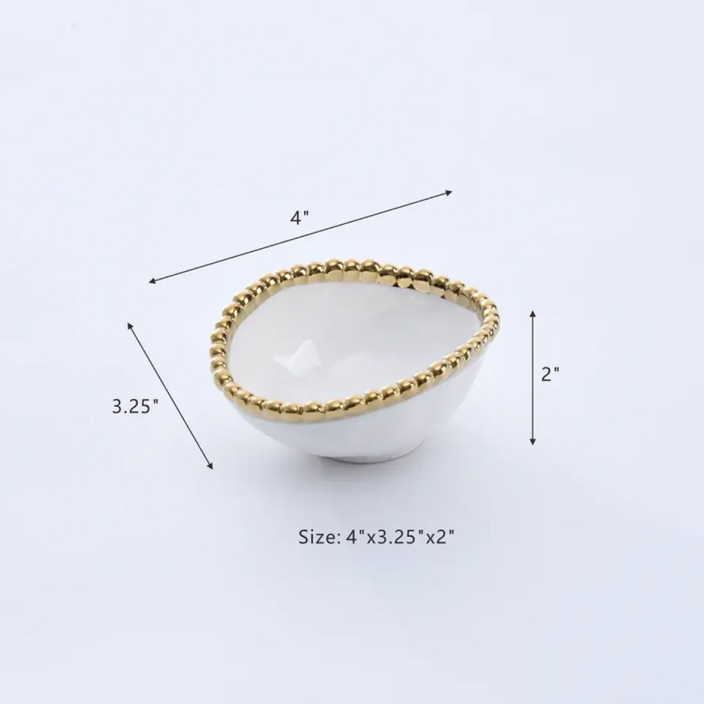 PAMPA BAY Golden Salerno Oval Condiment Bowl Set of 2 Pampa Bay